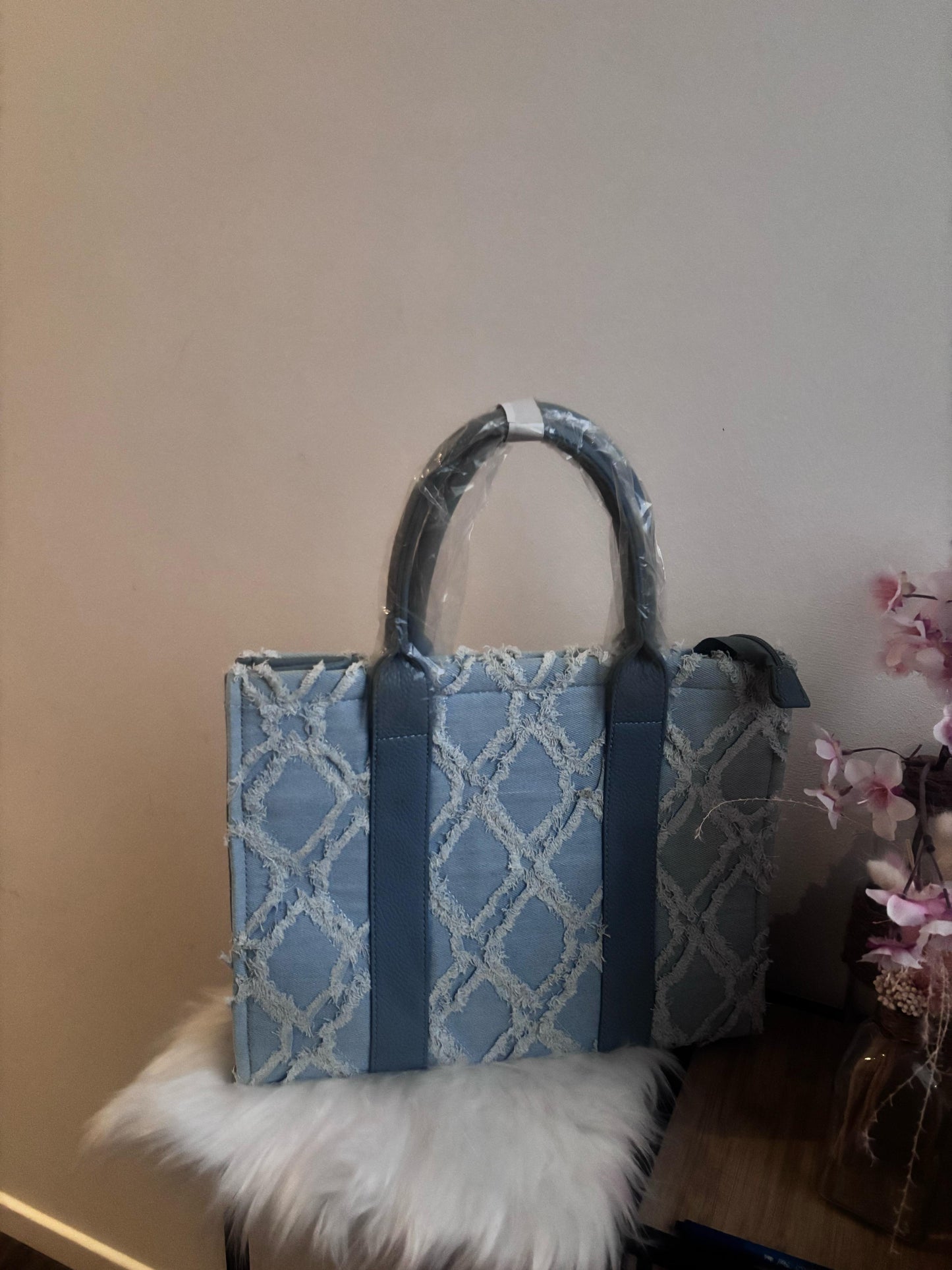 Denim tas in licht blauw