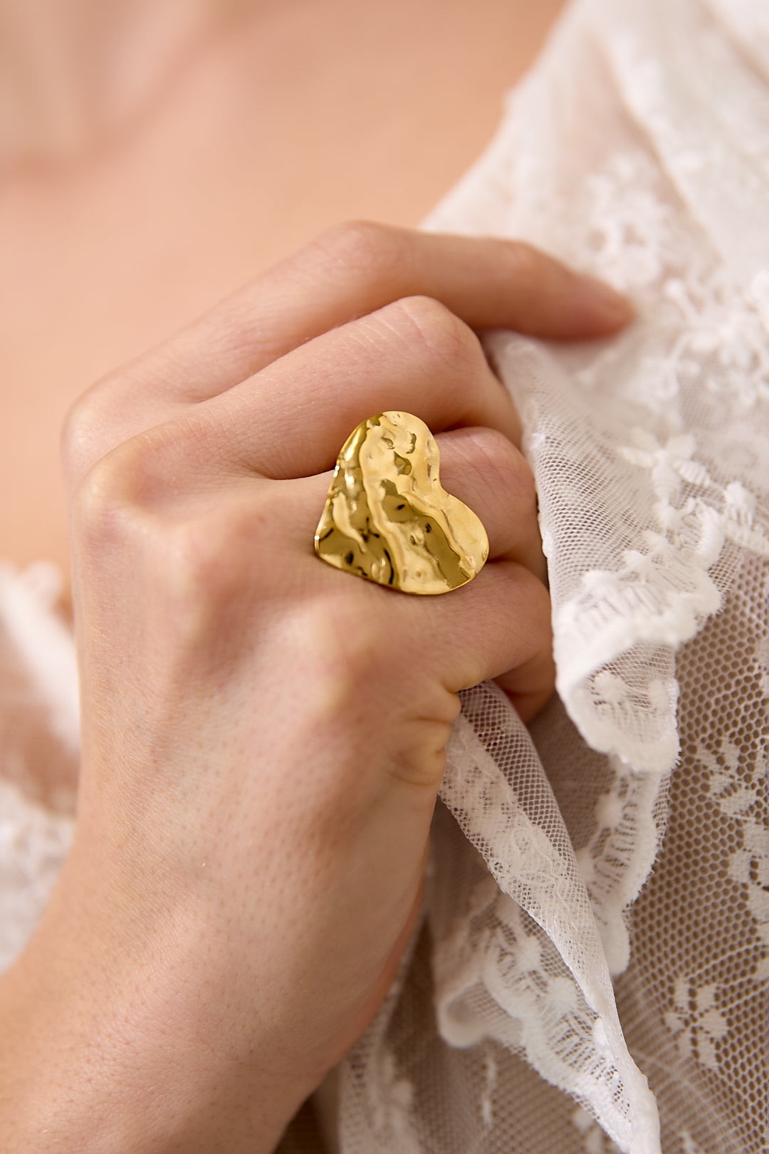 Statement ring hart goud