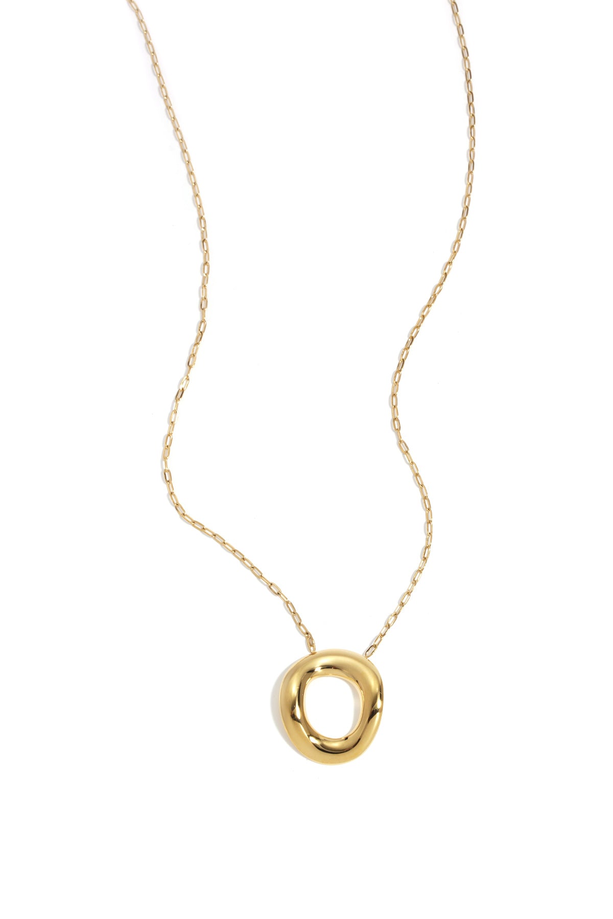 Ketting ovale hanger goud