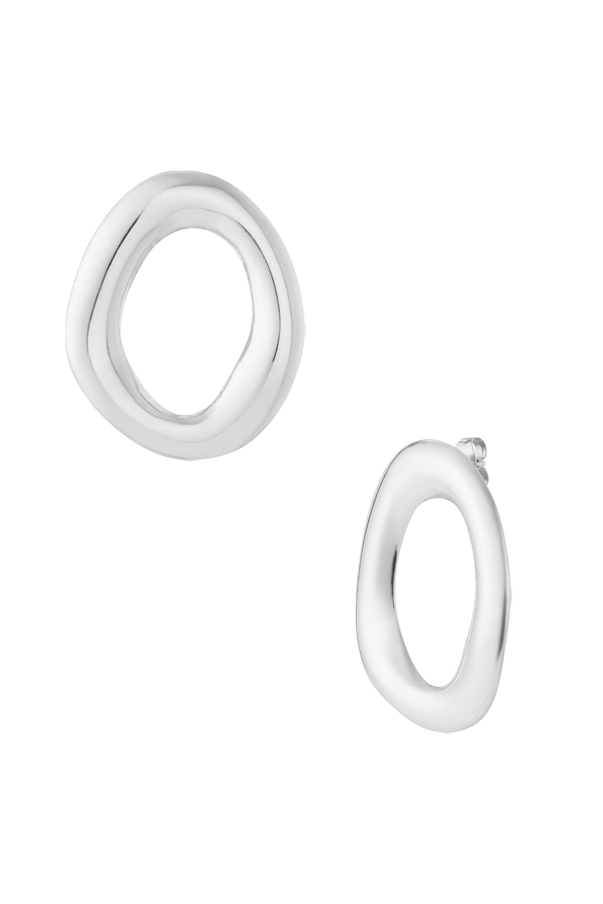 Oasis ovale oorbellen zilver
