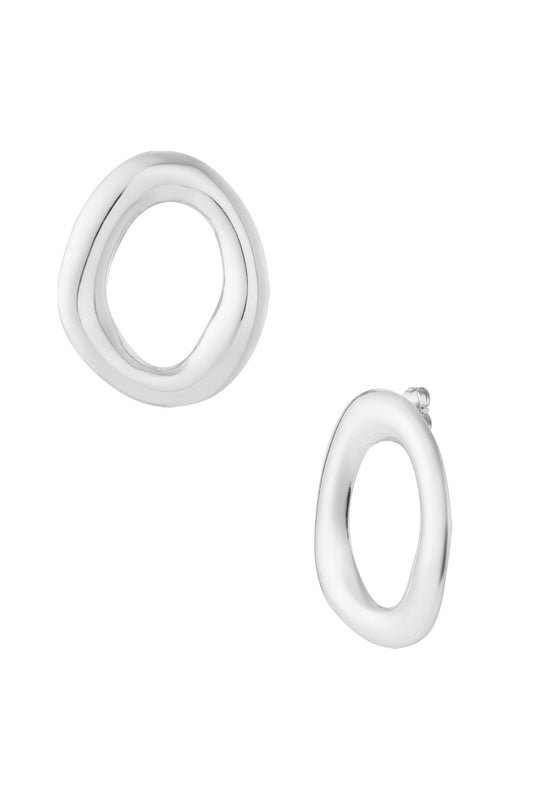 Oasis ovale oorbellen zilver